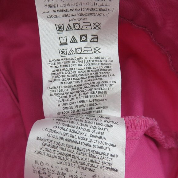 GUESS Women Small Pink Stretchy Denim Jean Jacket Collared Button Front Pockets - Picture 8 of 10